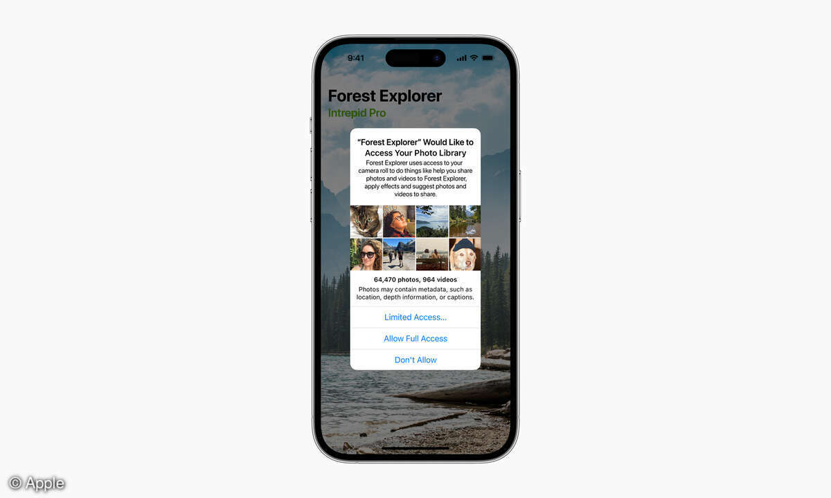 Apple iOS 17 Privacy Fotos