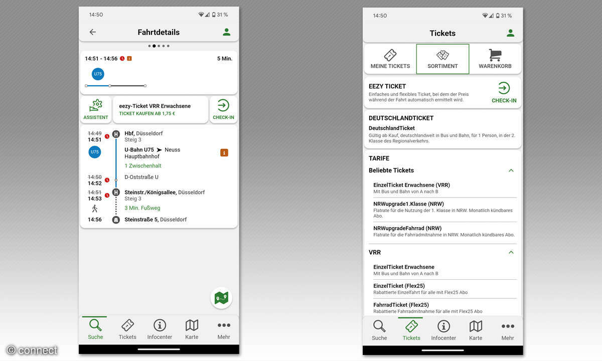 ÖPNV Rhein-Ruhr: VRR App - Screenshot