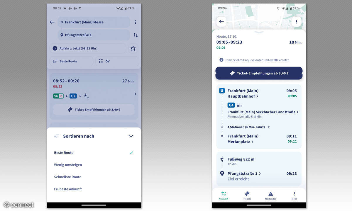 ÖPNV Rhein-Main-Verkehrsverbund: RMV go - Screenshots