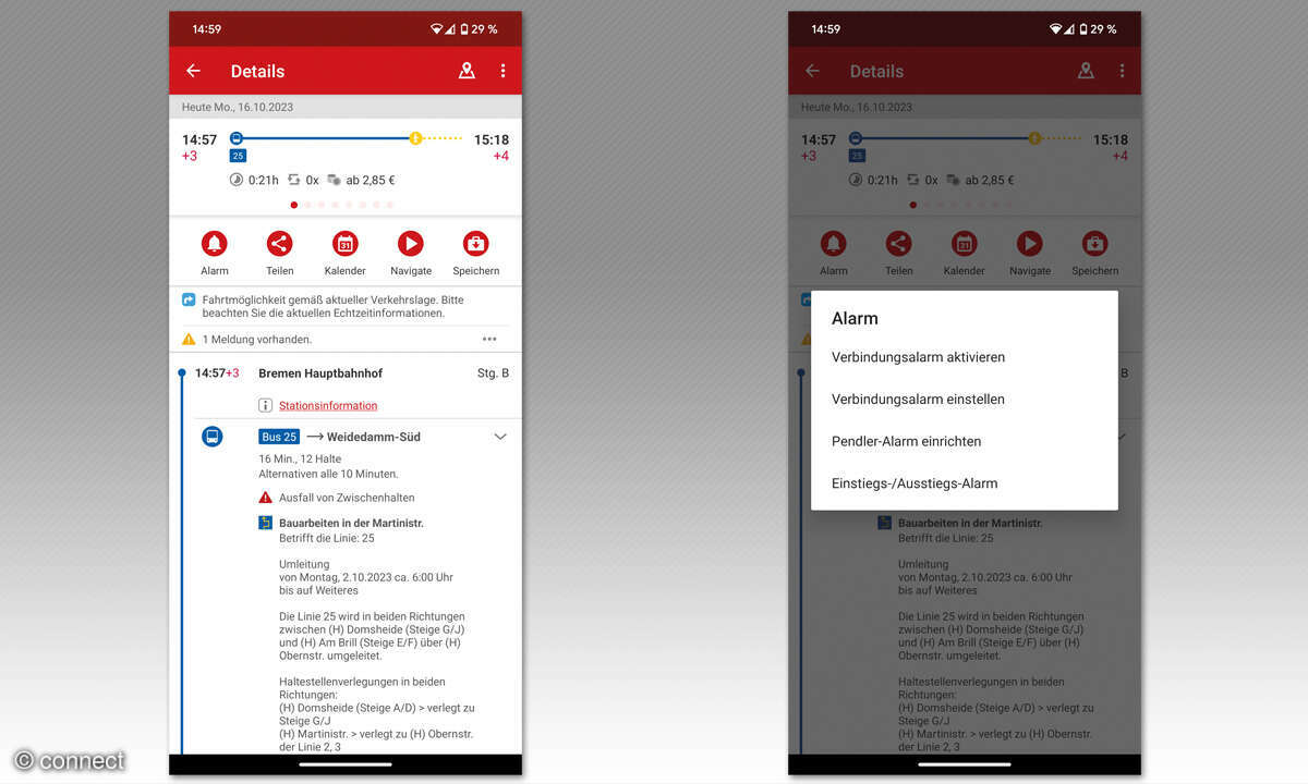 ÖPNV Bremen und Niedersachsen: FahrPlaner App - Screenshots