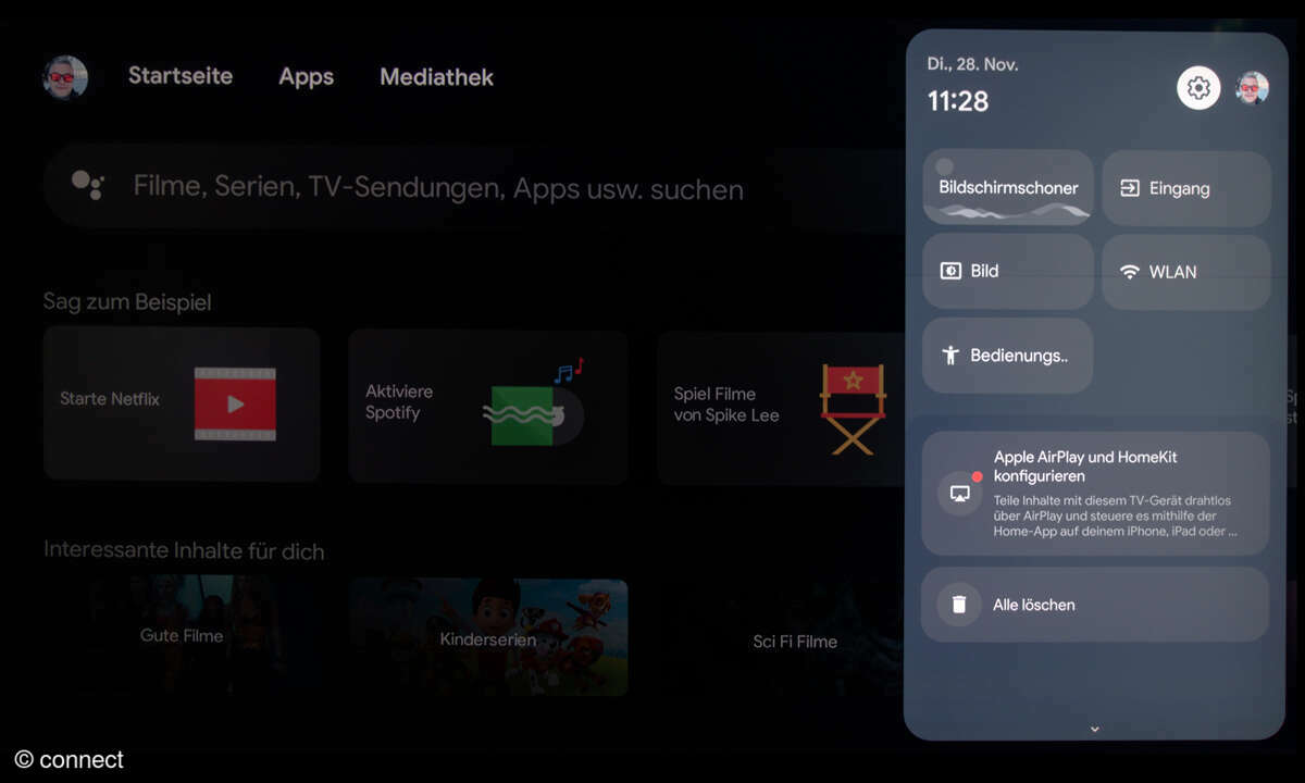 TCL 98C805 im Test: Screenshot Einstellungsmenüs