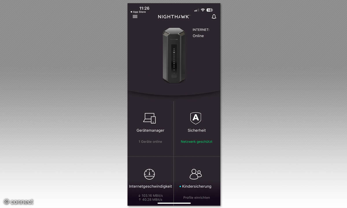 Netgear Nighthawk RS700S im Test - App Screenshot