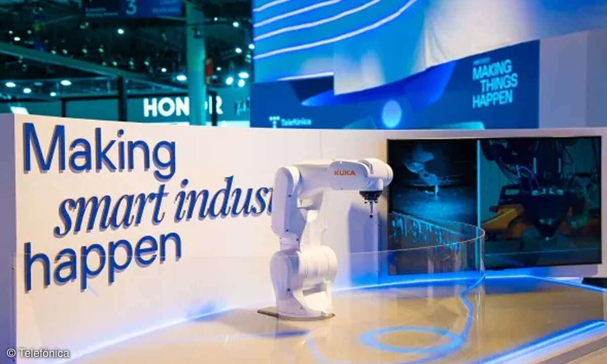 Auf dem MWC zeigt Telefónica, wie Industrieprozesse automatisiert werden können.
