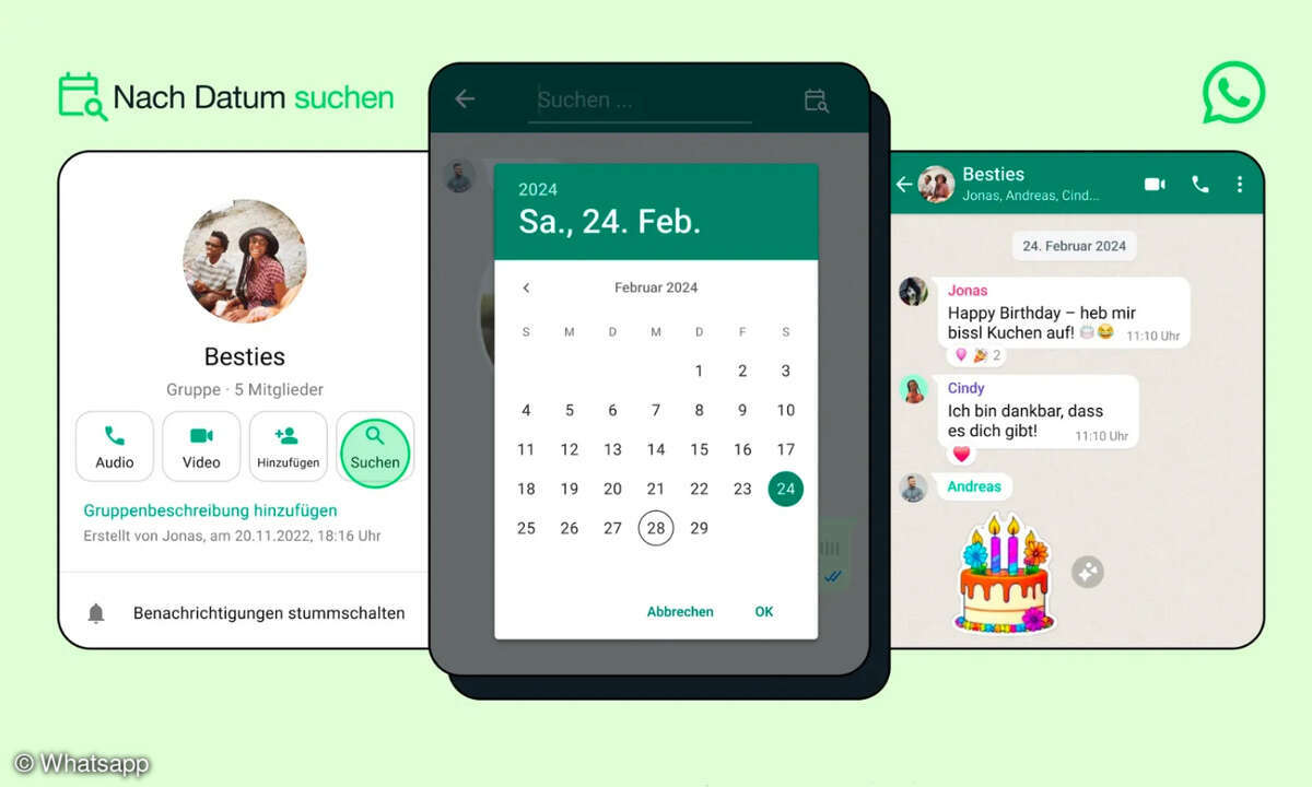 Whatsapp-Suche nach Datum
