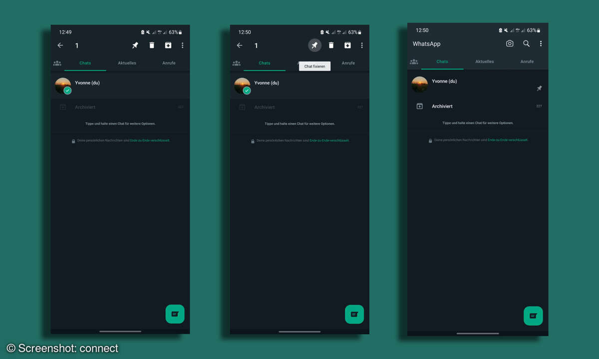 WhatsApp-Chat fixieren