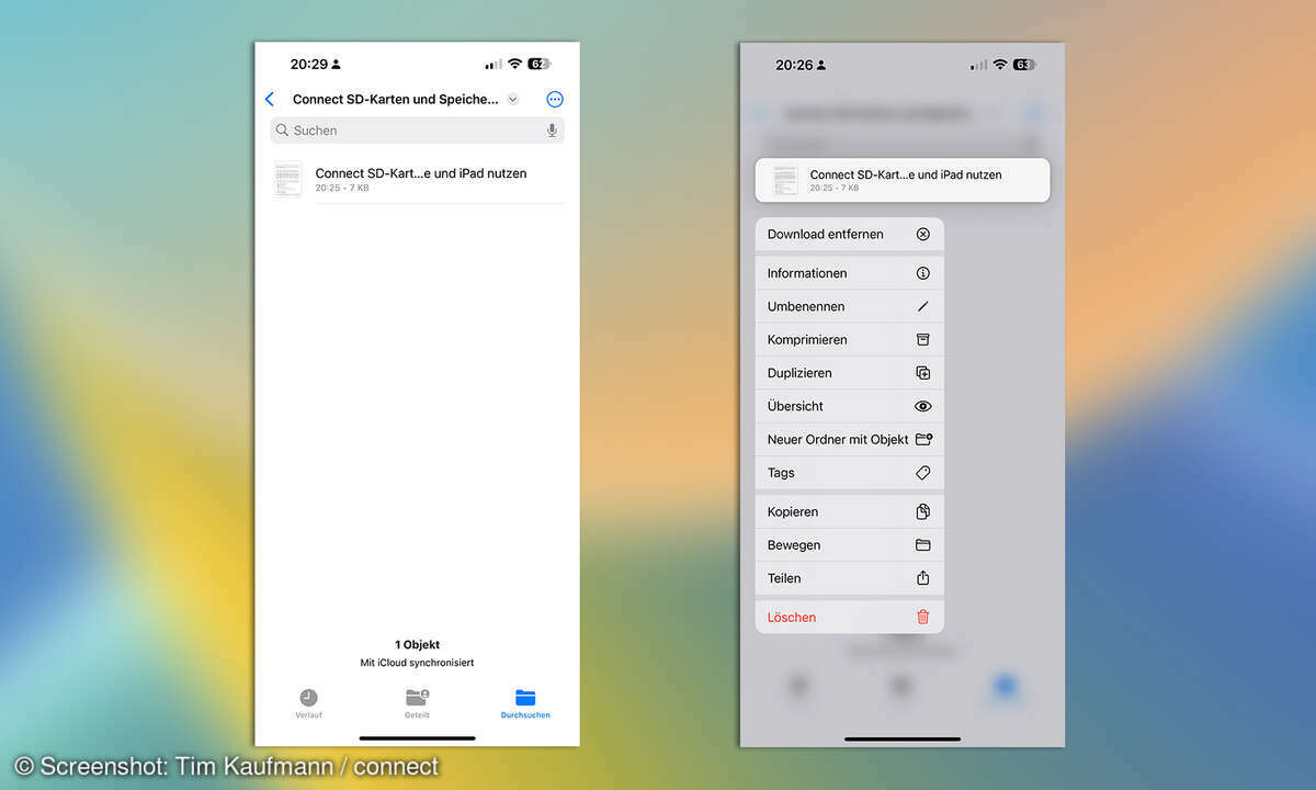 iOS iPhone SD-Karte Speicher anschließen
