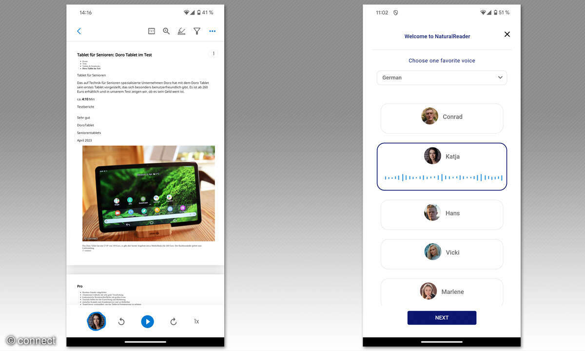 Smarte Gadgets für Senioren: NaturalReader-App