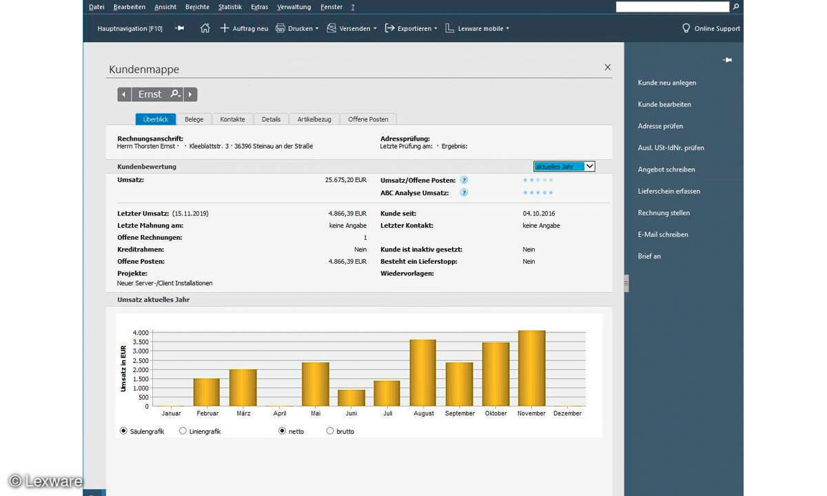 Online_Lexware-faktura-auftrag_Screenshot_Business-Cockpit