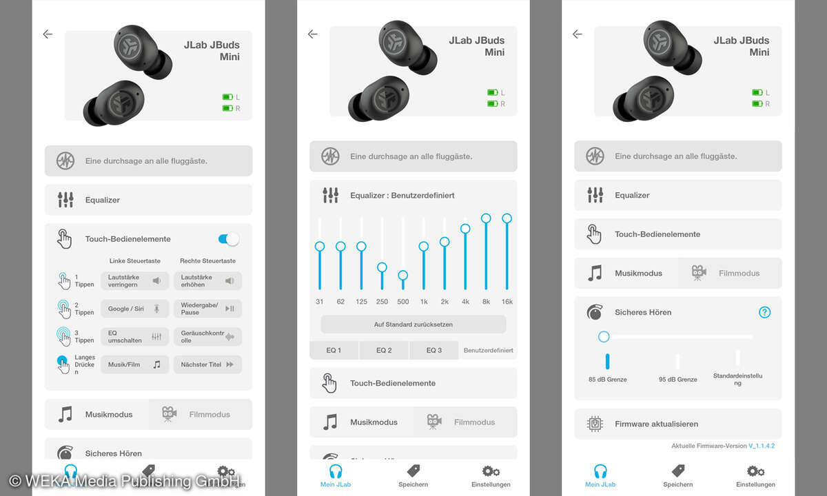 JLab JBuds Mini App Screenshots Equalizer Bedienung
