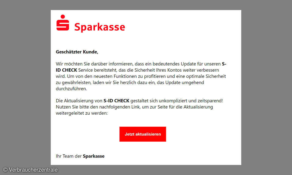 Phishing Mail S-ID Check Sparkasse Betrug