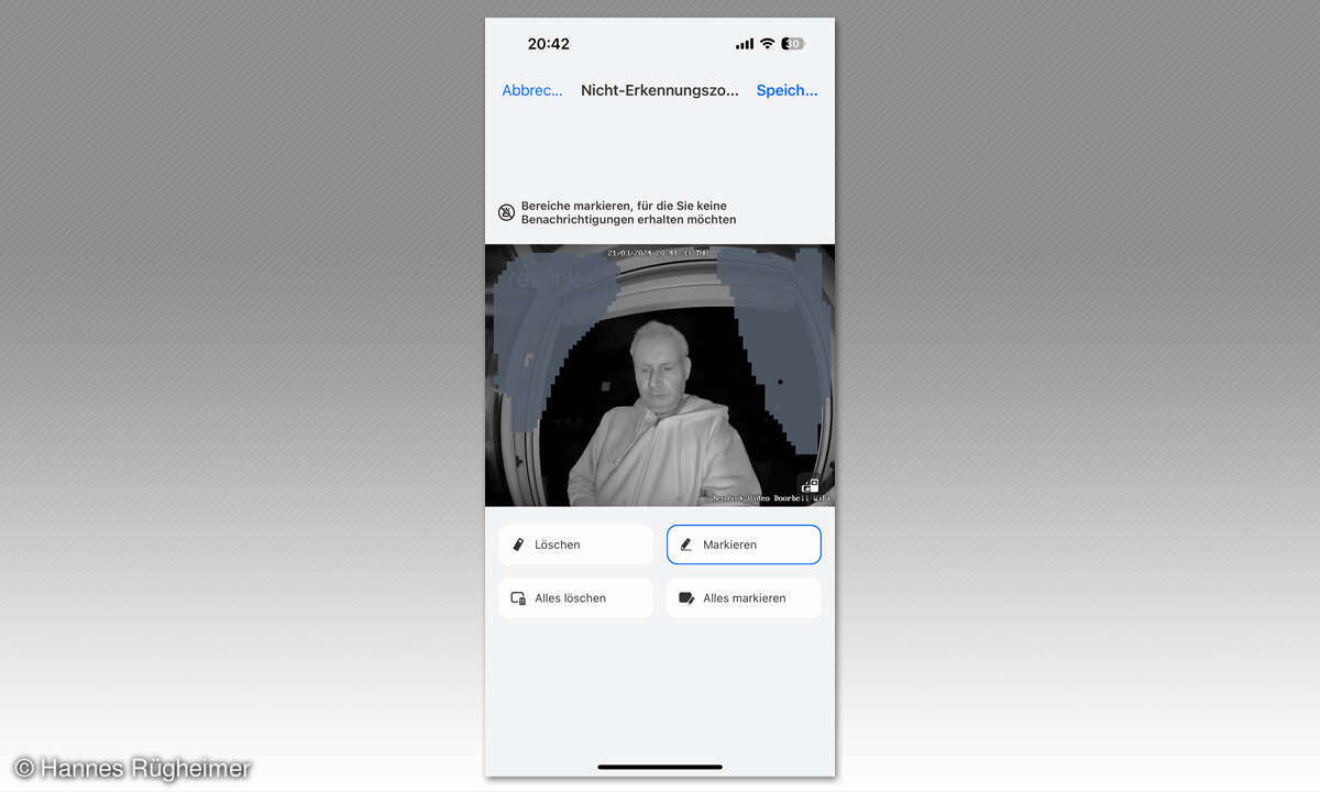 Reolink Video Doorbell WiFi im Test: App Screenshot