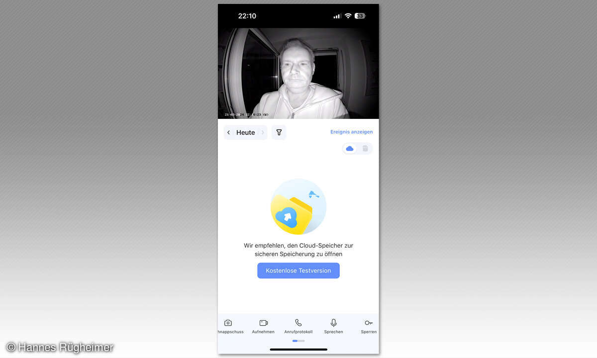 Ezviz HP7 Smart Home Video Doorphone im Test: App Screenshot