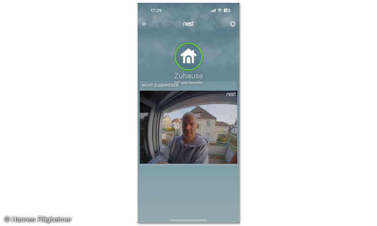 Google Nest Doorbell mit Kabel im Test: App Screenshot
