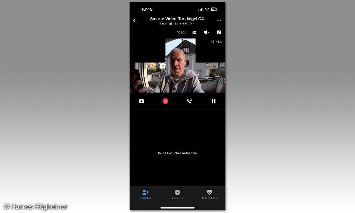 Aqara Smart Video Doorbell G4 im Test: App Screenshot