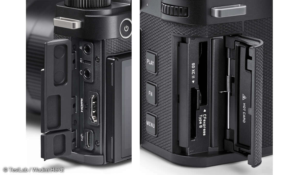 Leica SL3 im Test: Steckplätze, Anschlüsse