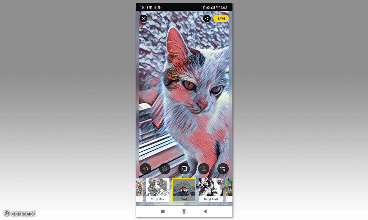 KI für jedes Handy: Screenshot Prisma