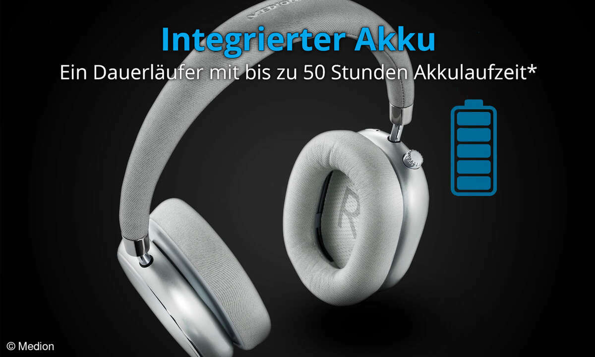 Medion Life E62474 Over-Ear ANC Kopfhörer Akkulaufzeit