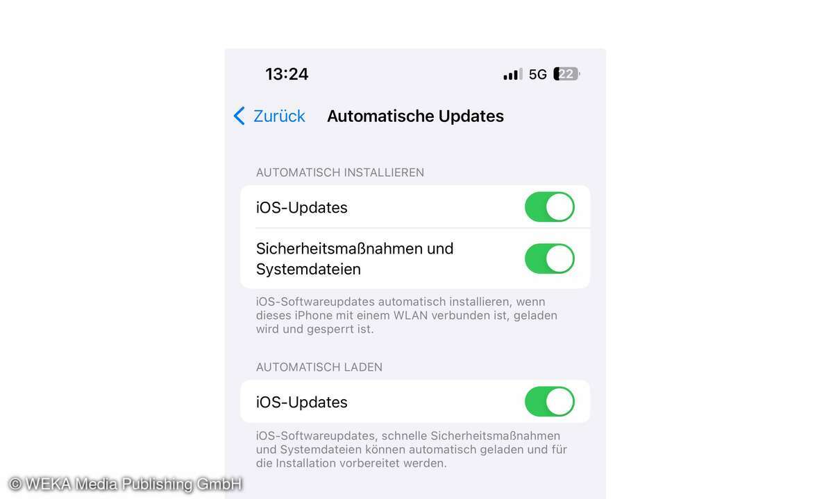 Automatische Updates unter iOS: hier werden sie automatisch geladen.