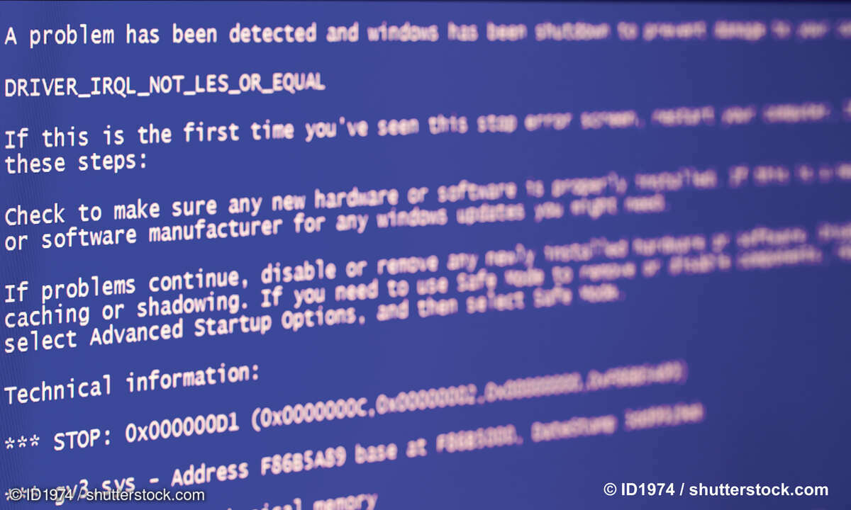 Der berüchtigte Blue-Screen of Death unter Windows.