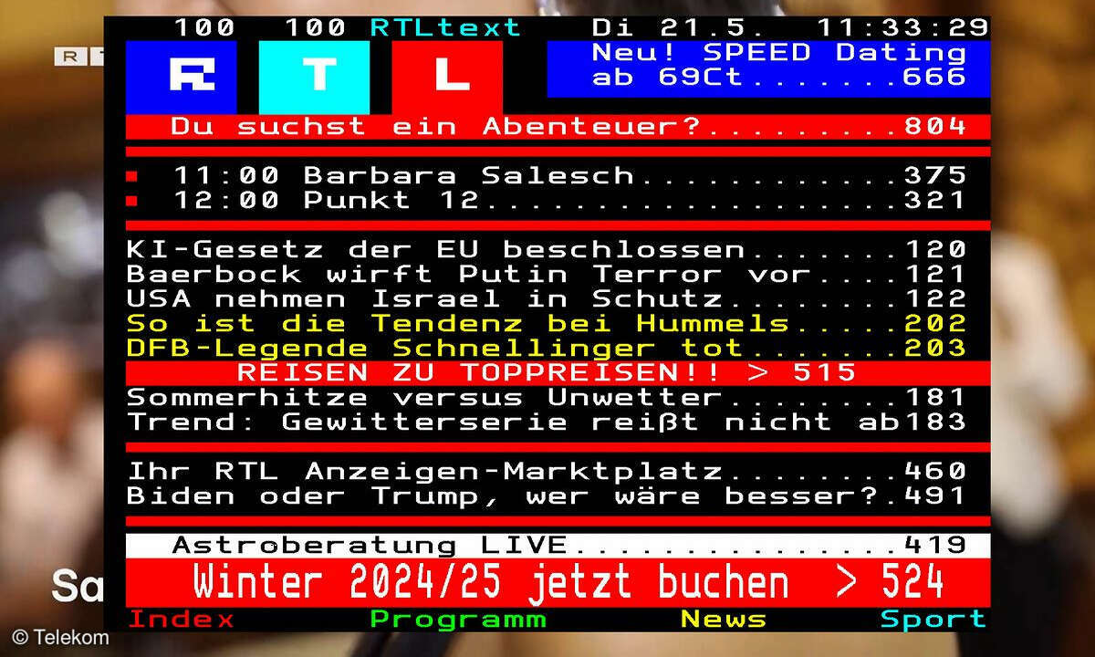 Telekom MagntaTV Teletext