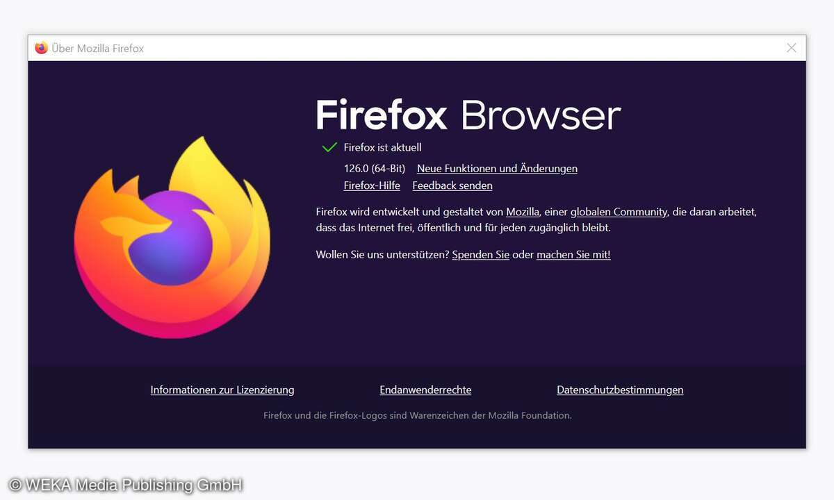 Firefox Browser in der Version 126.0 - und eine Reihe Updates sind im Anmarsch