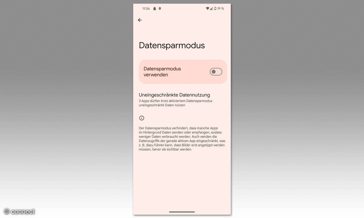 Reiseplanung am Smartphone: Datensparmodus einschalten Screenshot