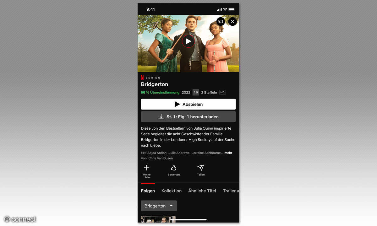 Reiseplanung am Smartphone: Netflix Downlad-Option Netflix