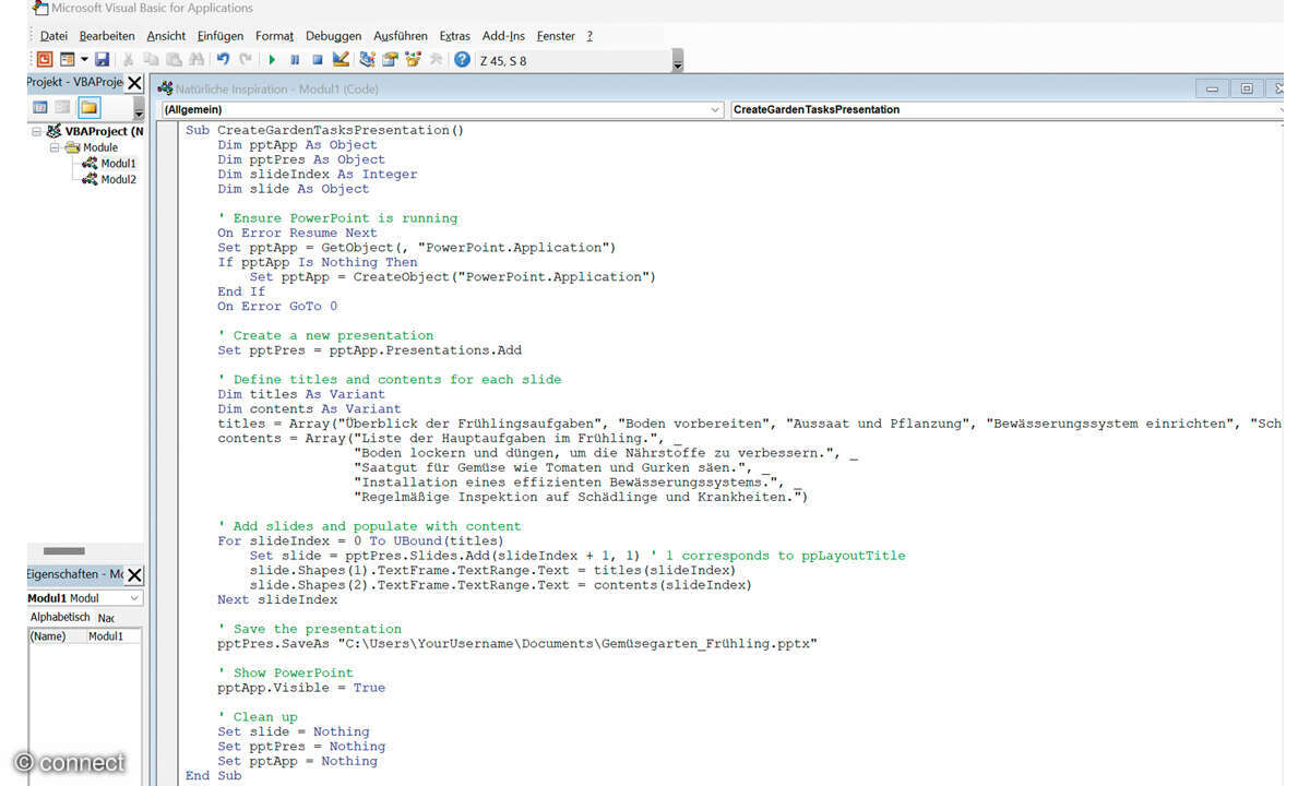 PowerPoint Präsentation mit ChatGPT erstellen: Screenshot