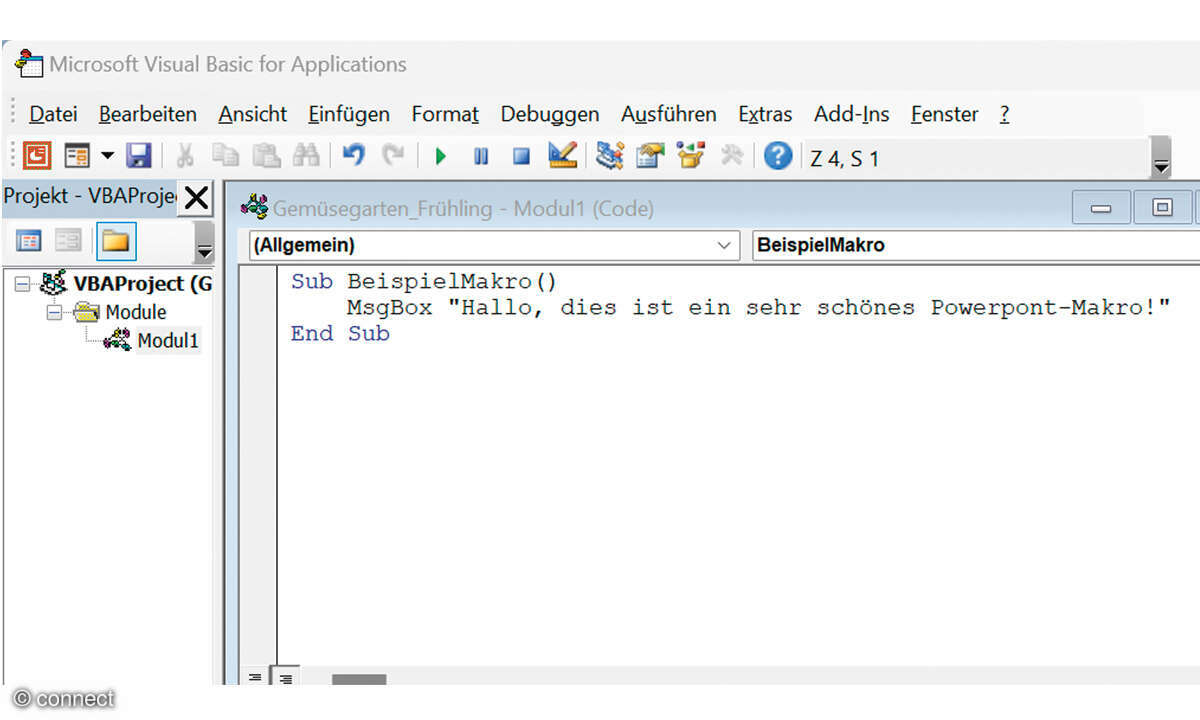 PowerPoint Präsentation mit ChatGPT erstellen: Screenshot weitere Makros