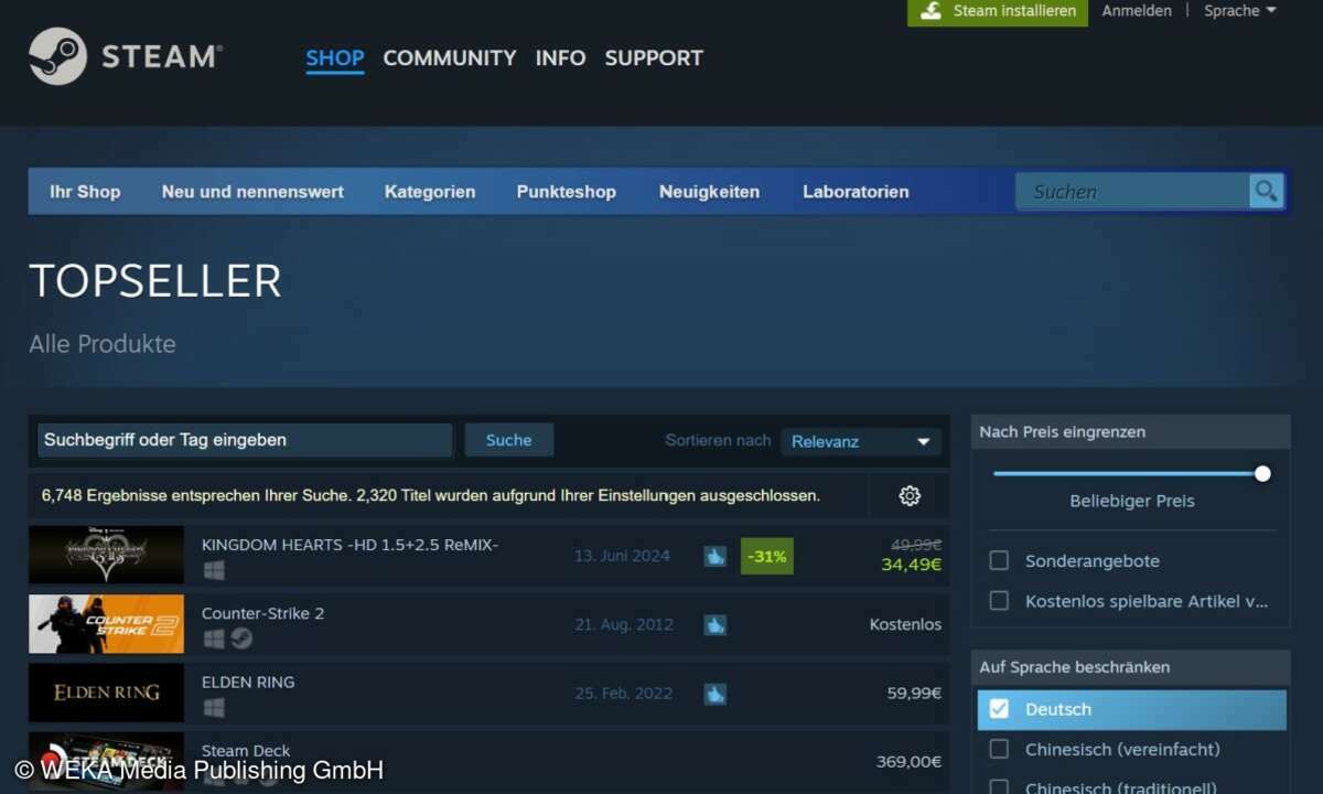 Seit über 20 Jahren gibt es Steam für Spiele.