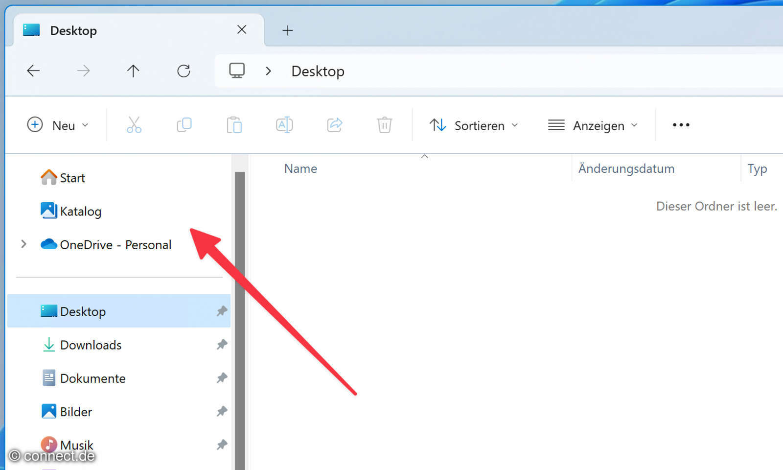 Windows 11 Start und Katalog im Explorer ausblenden connect
