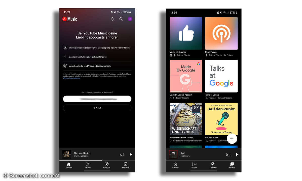 Google Podcasts importieren YouTube Music