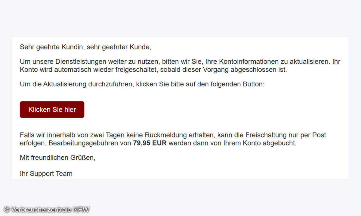 So sieht die aktuelle Phishing-Mail aus, die Kunden diverser deutscher Banken derzeit erhalten.
