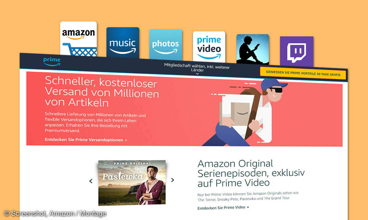 Mit einer Mitgliedschaft bei Amazon Prime erhalten Sie neben kostenlosem Premiumversand zahlreiche weitere Vorteile - wie Zugang zu Prime Video, Prime Music und mehr.