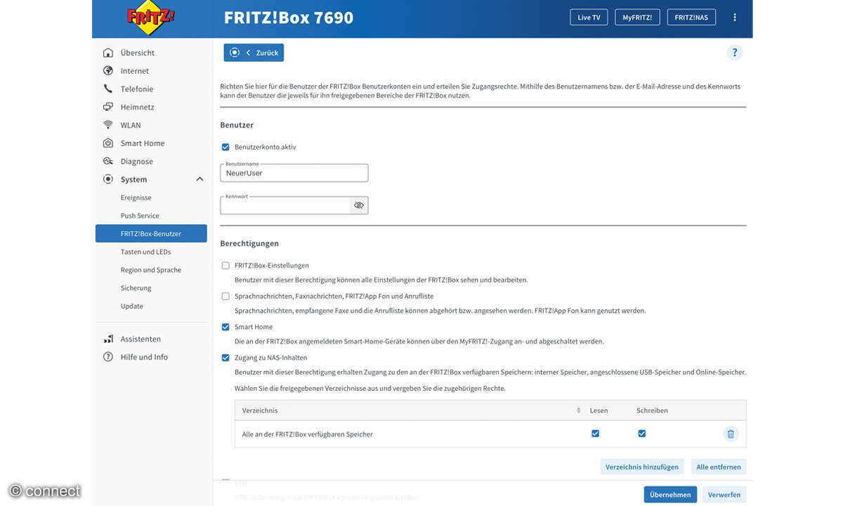 Fritz!Box Tipps: Screenshot User