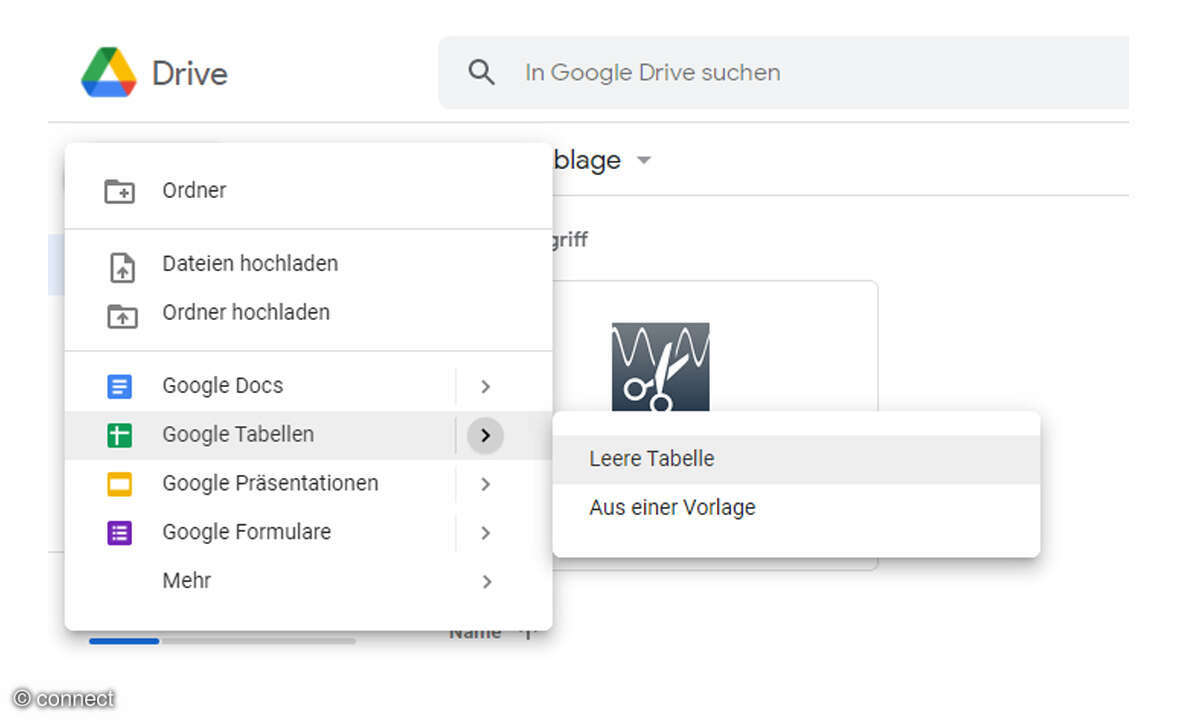 Erstellen Sie eine einfache neue Google-Tabelle.
