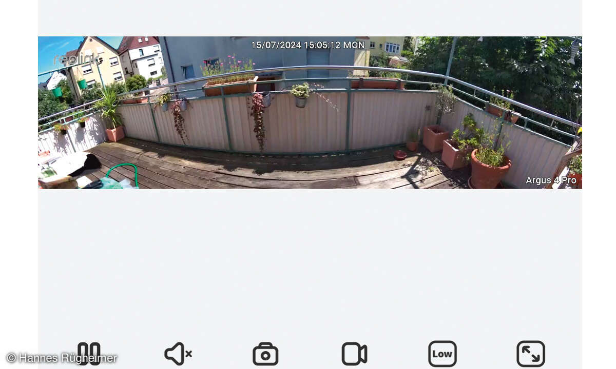 IP-Kamera Reolink Argus 4 Pro im Test: App Screenshot