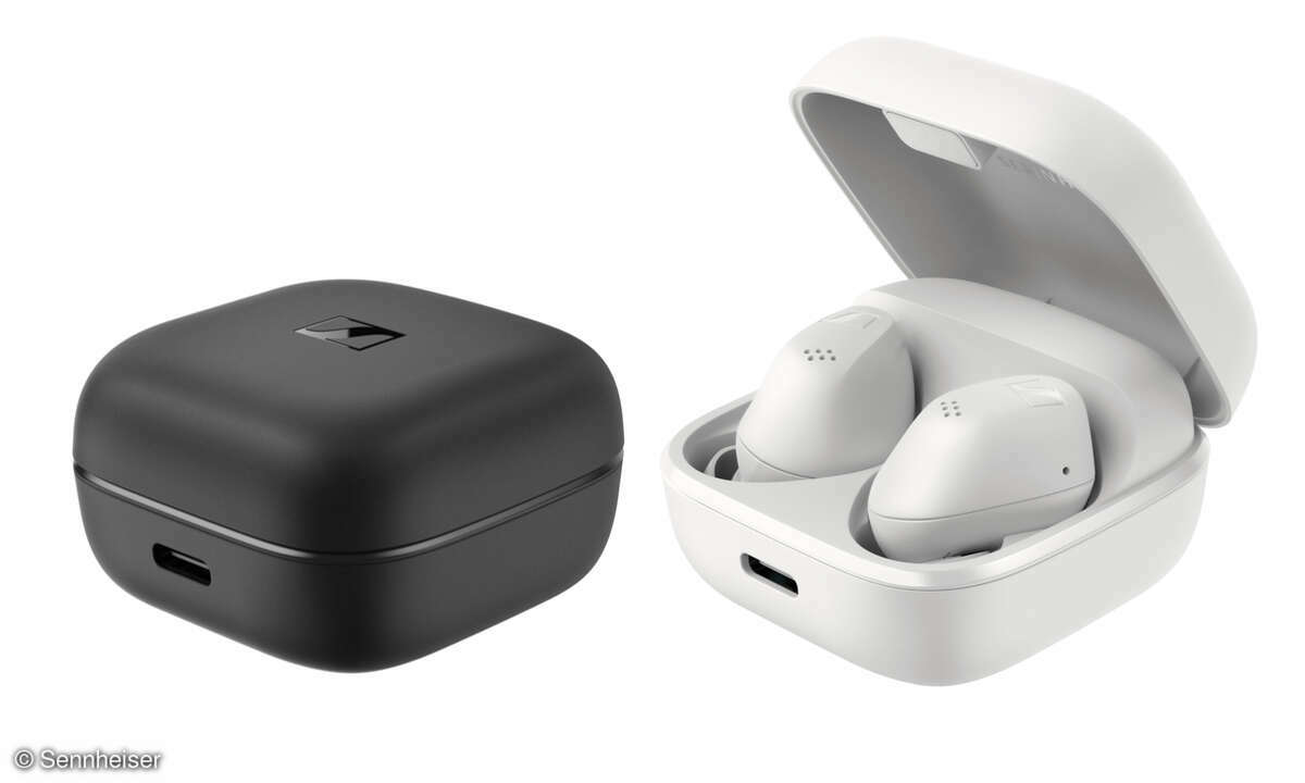 Man bekommt die Sennheiser Accentum True Wireless in zwei Farben: Schwarz und Weiß