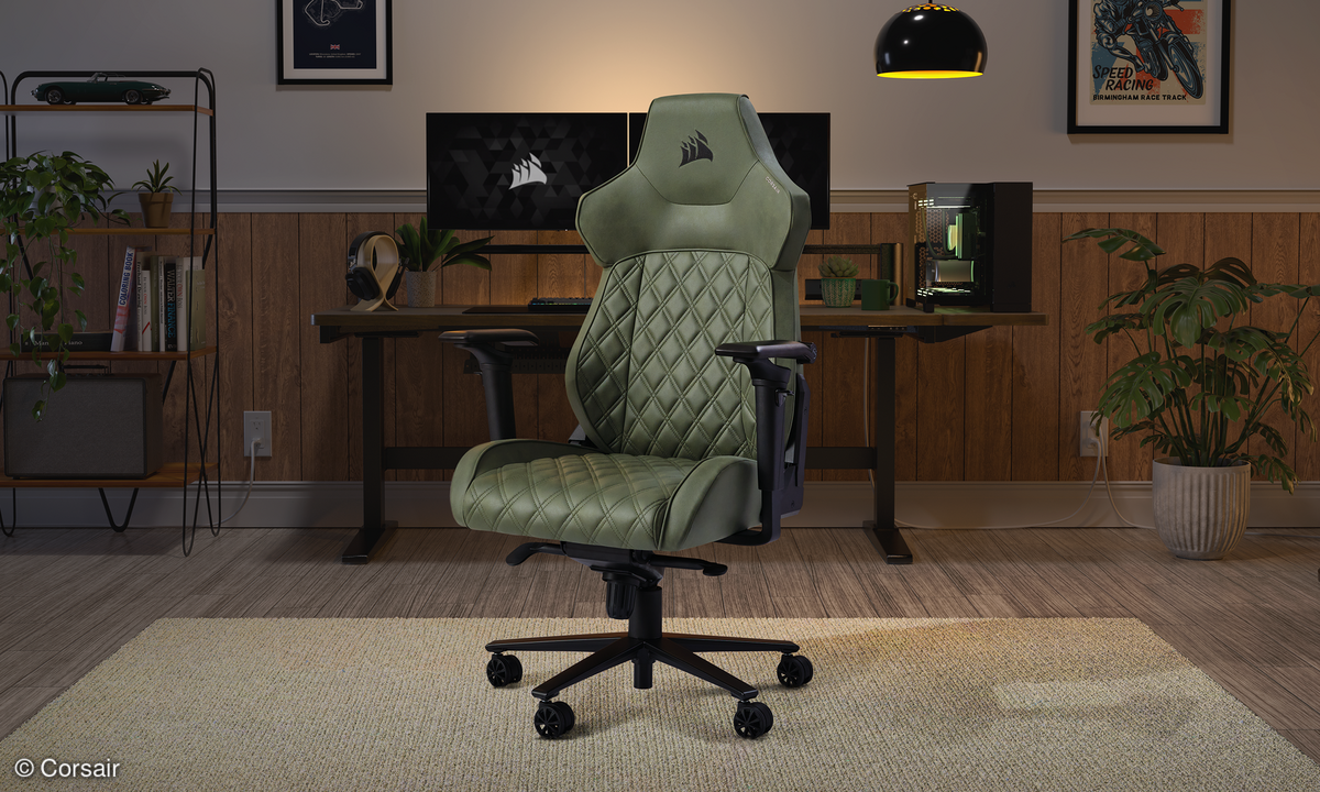 Corsair TC500 Luxe Gaming Stuhl in der Farbe Sherwood grün