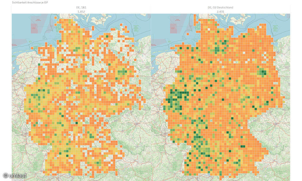 Festnetztest 2024: Case Study - Abdeckung Telefónica/O2 und 1&1