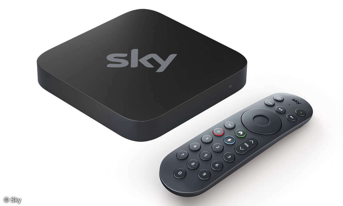 Die Sky Stream Box kommt inklusive Fernbedienung mit Sprachsteuerung auf den Markt.
