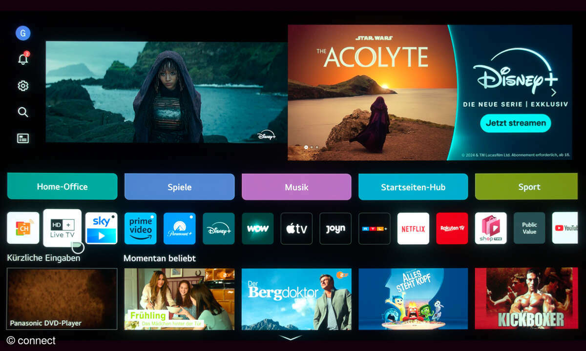 LG OLED55C49LA im Test: Screenshot Menü