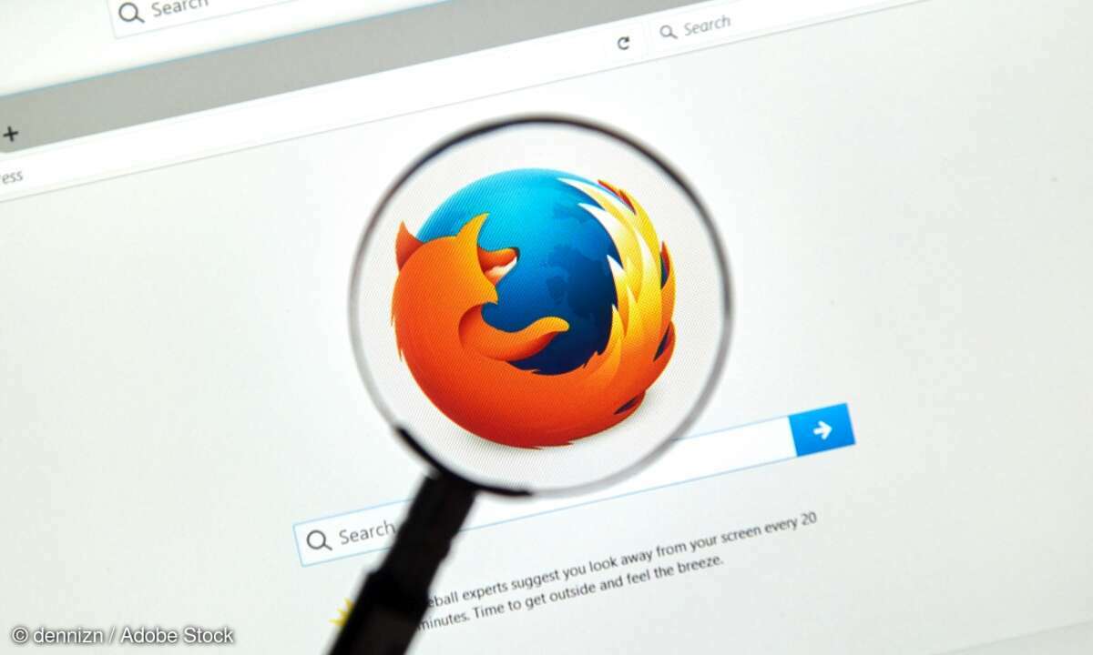 Firefox-Logo unter der Lupe