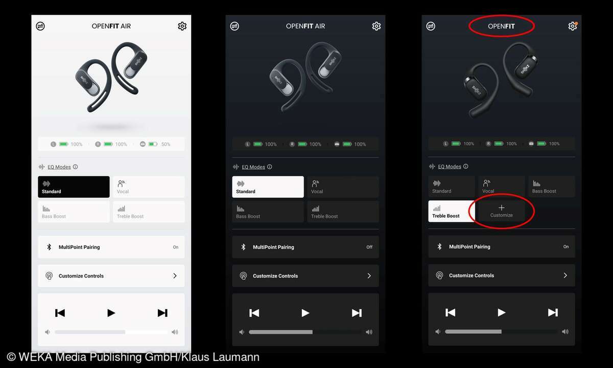 Screenshots Shokz App