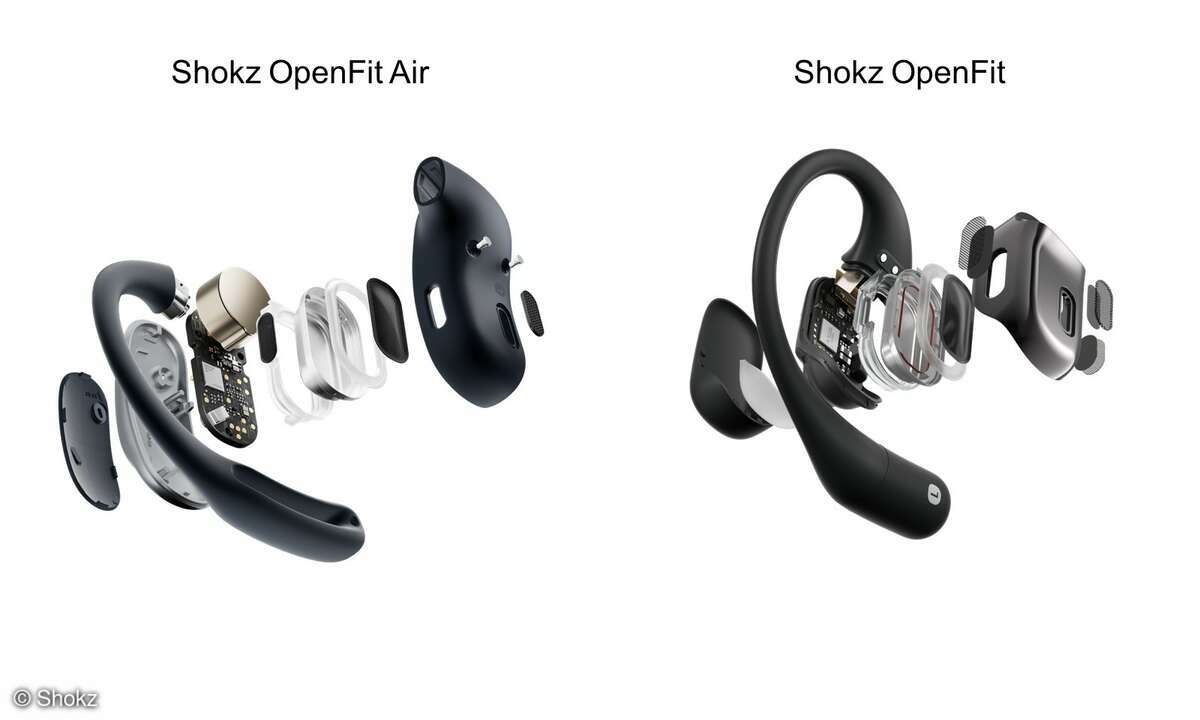 Explosionszeichnung Shokz OpenFit Air versus Shokz OpenFit