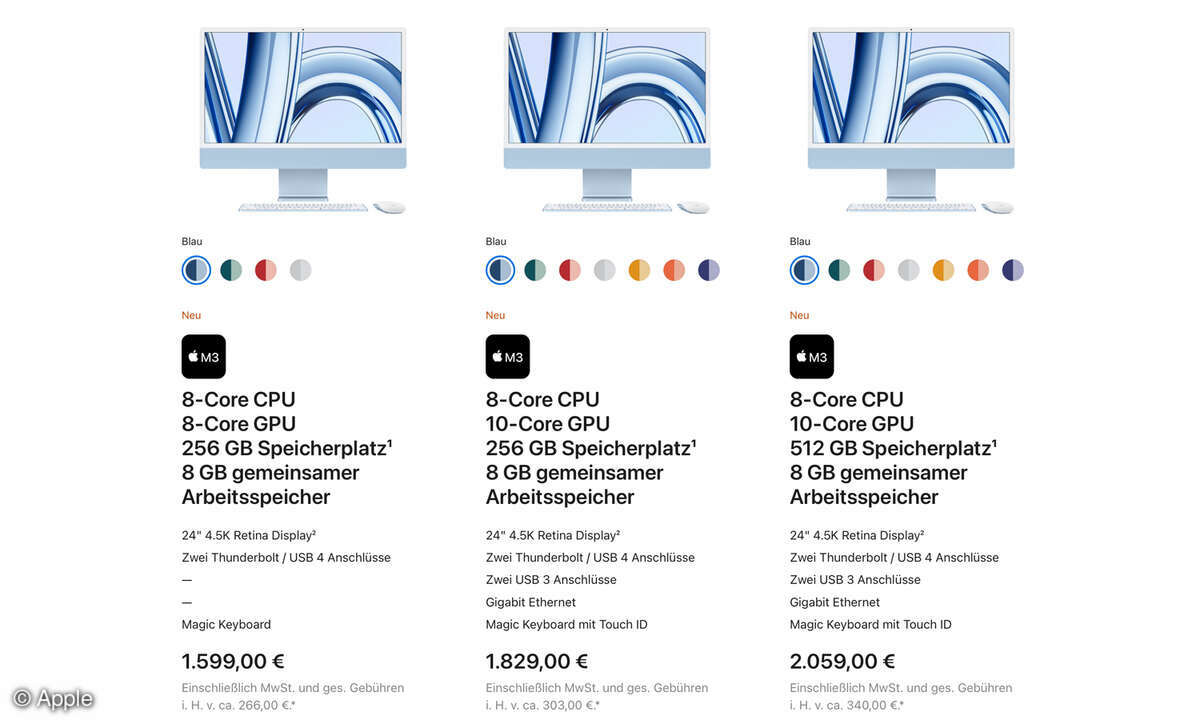 Apples iMacs beginnen bei 8 GB RAM. Das kann Menschen bei ihrer Arbeit schnell abwürgen.
