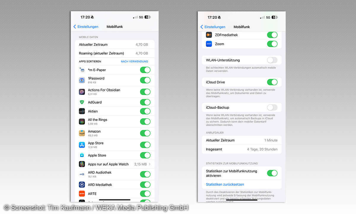 iOS Apps Mobilfunk