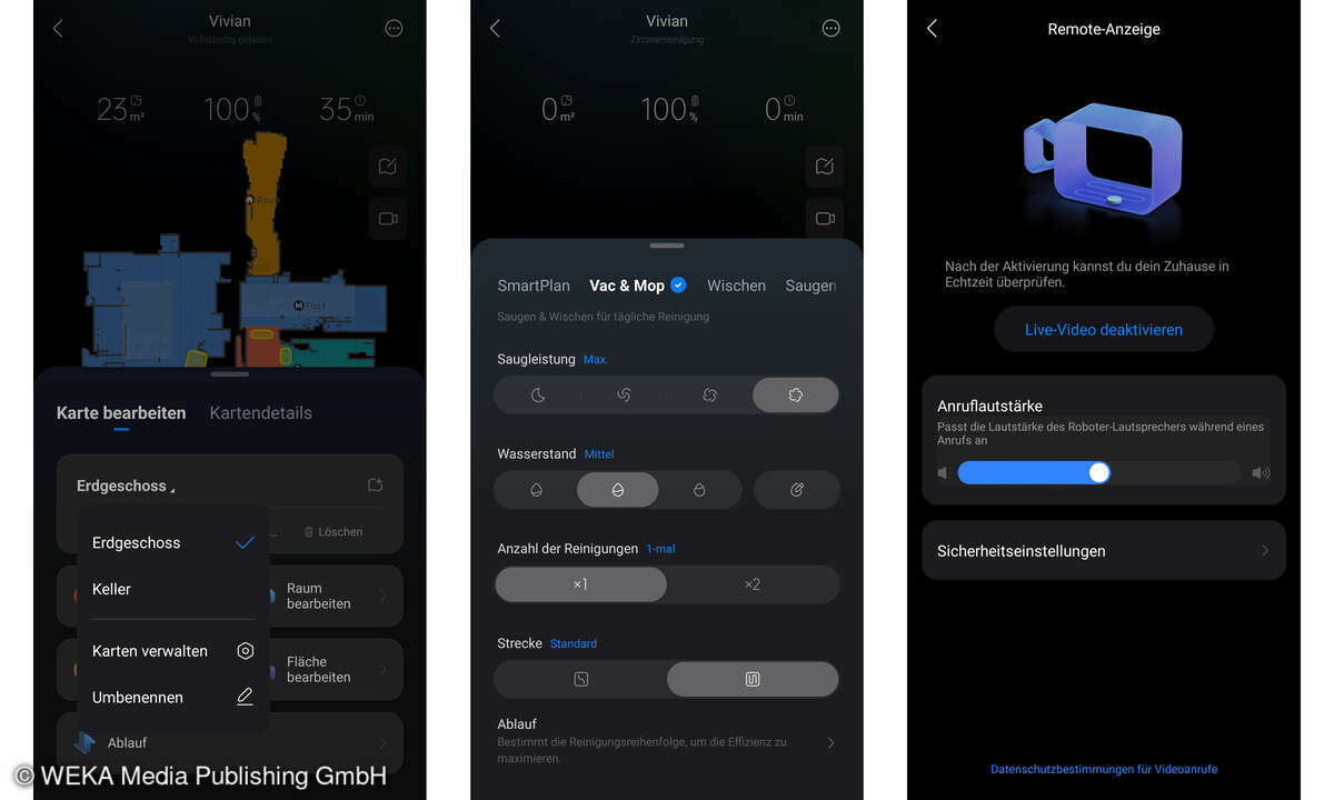 Roborock Qrevo Curv App Ebenen Parameter Live-Video