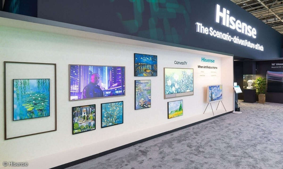 Die Hisense Canvas Modelle wollen wie eine Kunstgalerie wirken.