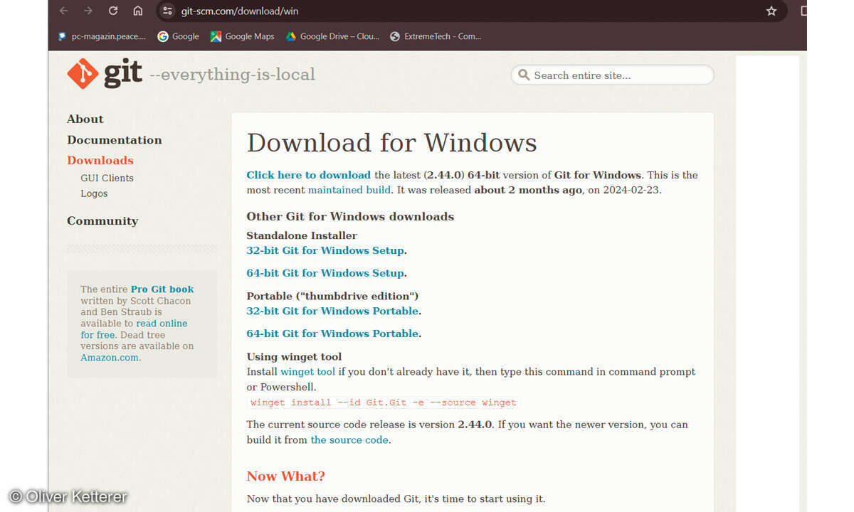 Workshop Stable Diffusion: Screenshot Git für Windows